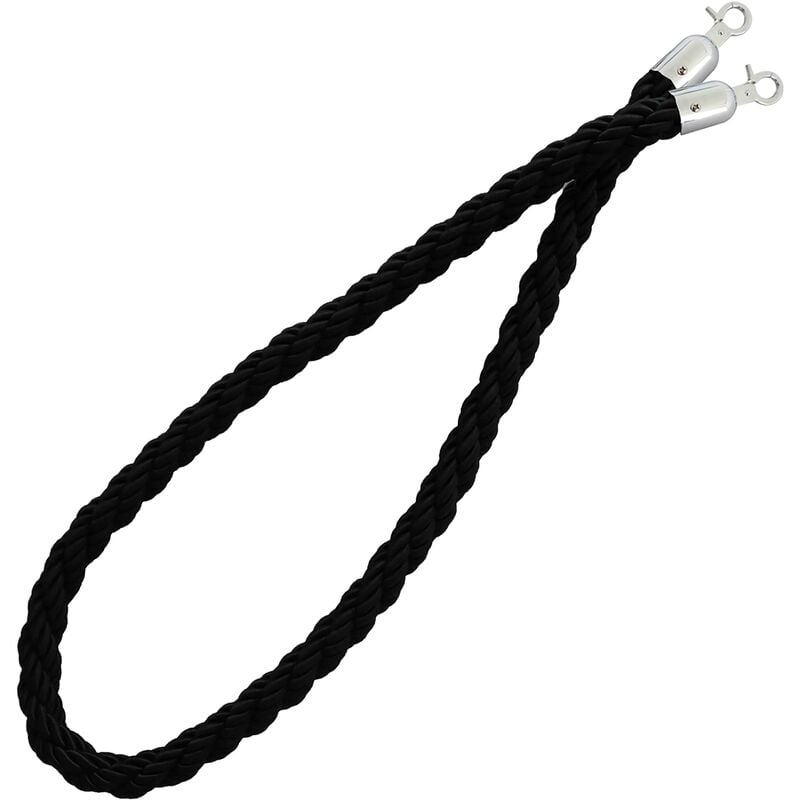 Oviala - Cordon pour poteaux de guidage nylon tressé noir