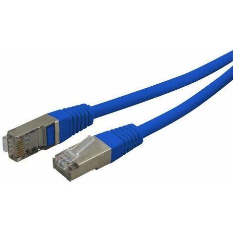 Cordon réseau RJ45 Cat.6 blindé F/UTP 1.00m Cuivre - Bleu - 997349