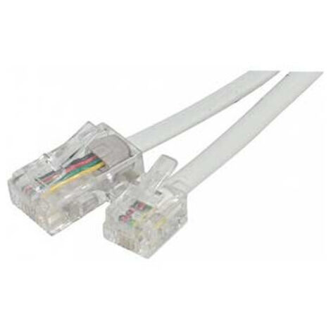 Cordon Rj11 Mâle / Rj45 Mâle - Blanc - 3m - Erard
