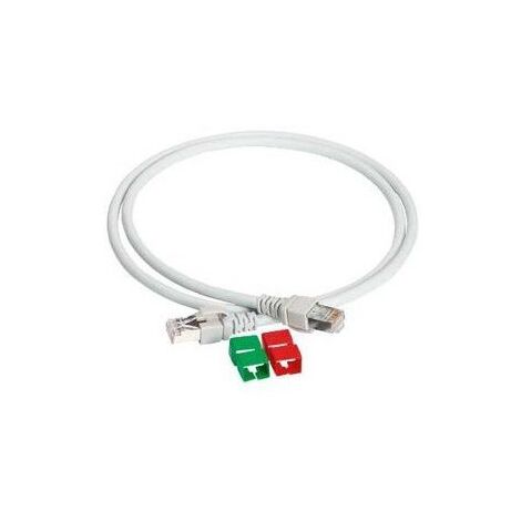 Cordon RJ45 CAT5E F/UTP 4 paires gris longueur 3m 155Mhz 10G CL-MNC avec clips de couleur SCHNEIDER ELECTRIC VDIP184546030