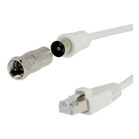 SEDEA Cordon RJ45/TV (VDI) Mâle / Mâle Adaptateur coaxial femelle / F mâle 2 mètres