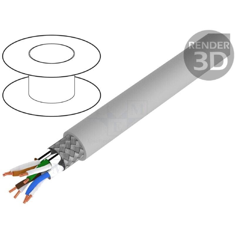 Cordon s-ftp Cat7 100m - Gris