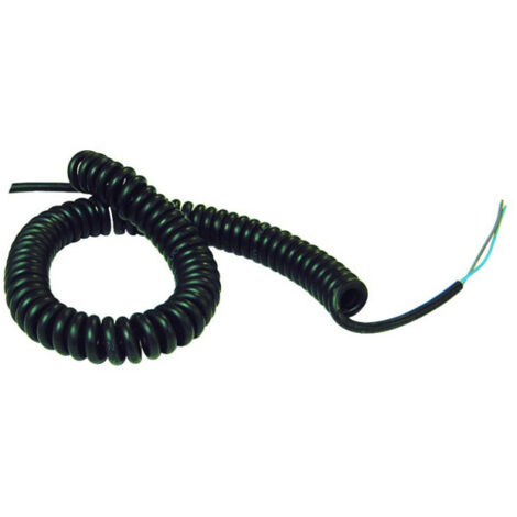 Cordon d'alimentation spiralé 2,3 m – PVC noir – Faible mémoire élastique – Pour tension 12 V – Applications domestiques - NU 4 X