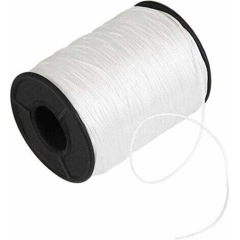 Cordón trenzado para persianas de 150 yardas, cordón de polietileno blanco de 1 mm de diámetro para persianas venecianas, cortinas de lamas de aluminio, persianas de lamas, jardinería y manualidades.