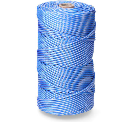 Cordón trenzado polipropileno azul / blanco, calibre 5 mm x 200 m