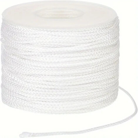 Cordon tressé blanc en polyester à faible élasticité pour suspension de cadre photo, 22-84 kg-AquaForge