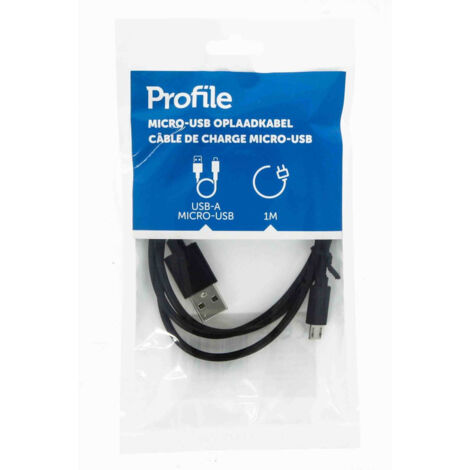 CORDON USB-A MICRO-USB 1M NOIR PROFILE 401800030
