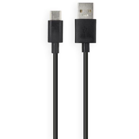 Cordon USB-A/USB-C 1 Mètre Noir, pour Smartphone / Tablette