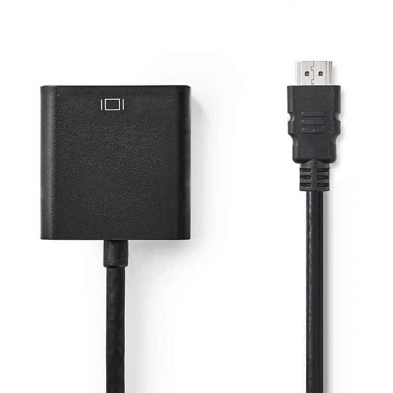 Nedis - Câble hdmi™ vers vga Connecteur hdmi™ - vga Femelle + sortie 3,5 mm 0,2 m Noir