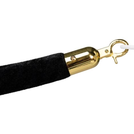 Cordone per dissuasori a tappeto rosso - Velluto nero - Chiusura in ottone