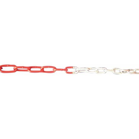 Catena di segnalazione VISO - Plastica rossa e bianca - Ø8 mm - Lunghezza  25m - CMLRB825SBS