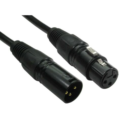 Cordons XLR Mâle Femelle 15m Noir ( Prix pour 1 )