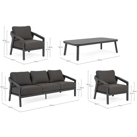 Cordova Garten-Lounge-Set in Anthrazit