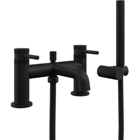 Core Matt Black Finish Round Style Bath Shower Mixer Bathroom Tap