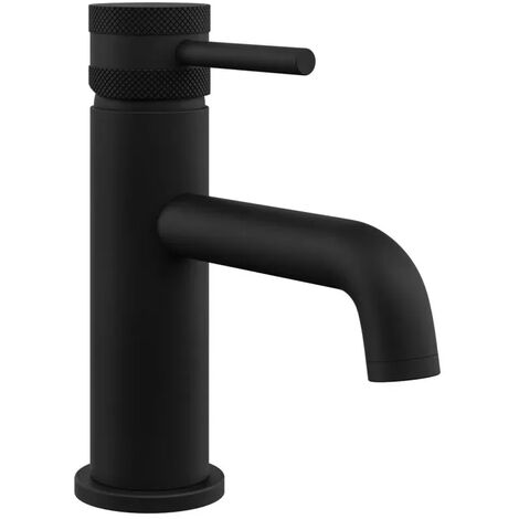 Core Matt Black Modern Round Style Mono Basin Mixer Bathroom Tap