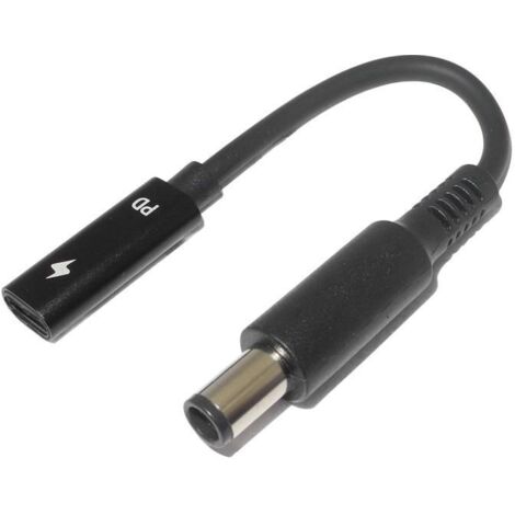 CoreParts Cavo di conversione per DELL Convertire USB-C a 7,45,0mm, USB-C a DELL Adattatore (Convertire USB-C a 7,45,0mm Connette tutti i DELL Laptop che richiedono 7,45,0mm a caricabatterie USB-C - F