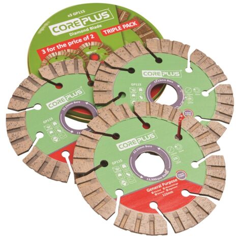 Coreplus CORDBGP115 115mm HTT Hybrid Diamond Grinder Blades x3 Pack XMS24TURBO
