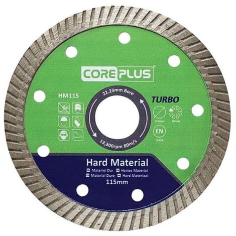 CorePlus CORDBHM115 HM115 Hard Material Turbo Diamond Blade 115mm CORDBHM115