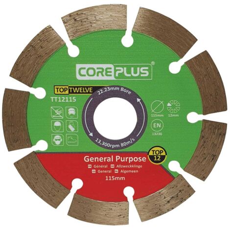 CorePlus CORDBTT12115 Top Twelve General Purpose Diamond Blade 115mm CORDBTT12115