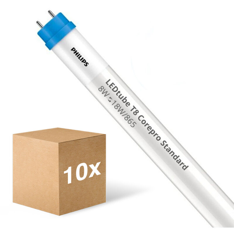Lot 10x Philips Tube led T8 CorePro (EM/Direct 230V) 8W 800lm - Lot 10x Philips Tube led T8 CorePro (EM/Direct 230V) 8W 800lm -