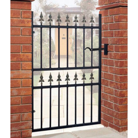 Corfe Premium Range Spear Top Single Gate - Solid Steel - Fits Gap of 762 mm x 1168 mm High - Electro Galv./Black Powder Coated