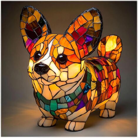 CEWROM Lampada Notturna LED Bulldog Francese – Statuina In Resina Colorata Con Luce Calda, Alta 20 Cm