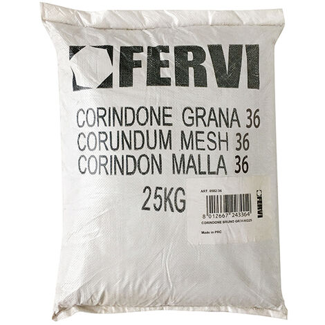 Corindone sacco 25kg graniglia grana 36 per sabbiatura sabbiatrice Fervi 0582/36