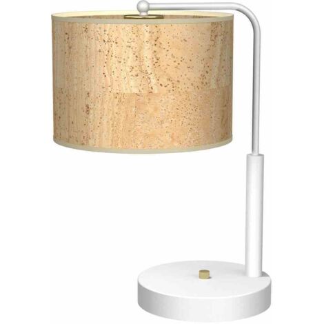 CORK Lampe de bureau blanche/liège 1xE27