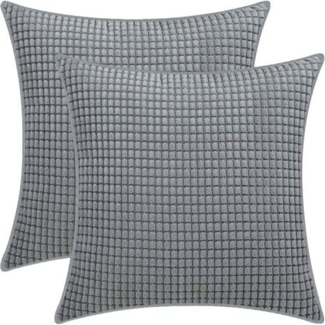 Corn kernel pillowcase, soft corduroy pillowcase, home living room bedroom decoration sofa cushion cover (2pcs dark grey, 45x45cm)