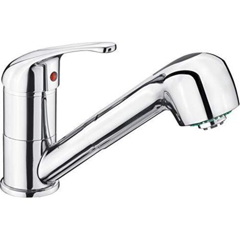 Cornat FAB535, Miscelatore lavello monocomando con erogatore estraibile, bassa pressione, Cromato