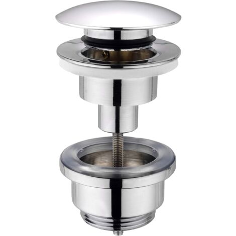 Cornat T317421OH Valvola di Scarico Push Up 1 1/4" per lavabo, cromata, Cromo (Lucido)