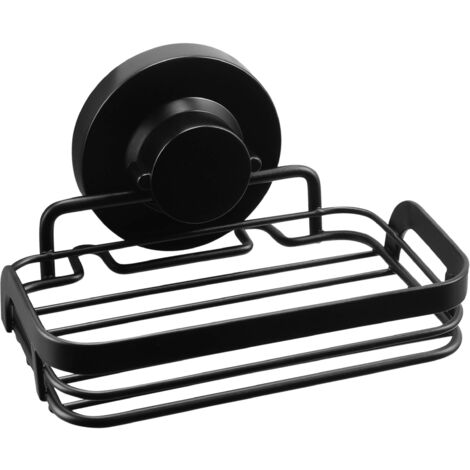 Cornat T3402761 T3402761-Portasapone 3 in 1 con griglia Stabile, 3 Diverse opzioni di Fissaggio con Ventosa, Cuscinetto Adesivo e Foratura, Colore, Nero (Opaco)