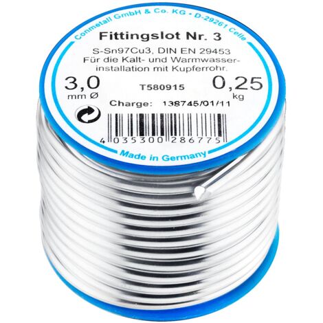 CORNAT T580915 - Saldatura morbida, 250 g, 97%, argento, Klein