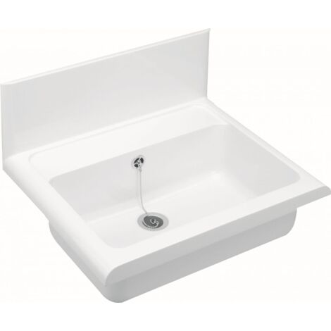 Cornat Wandausgussbecken 55 cm – Ausgussbecken aus robustem Kunststoff – Ideal für Waschküchen und Garagen
