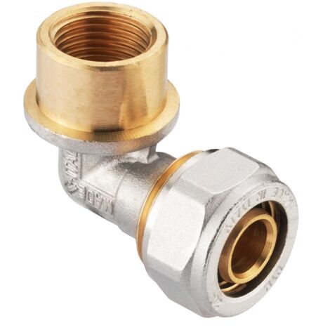 Cornat Winkel 90° ø 20 mm 1/2 IG Messing vernickelt, ø 20 mm, 1/2 IG Heizkörperventile