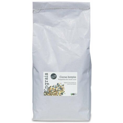 Corne broyée, engrais azoté à diffusion progressive. Seau 5 kg