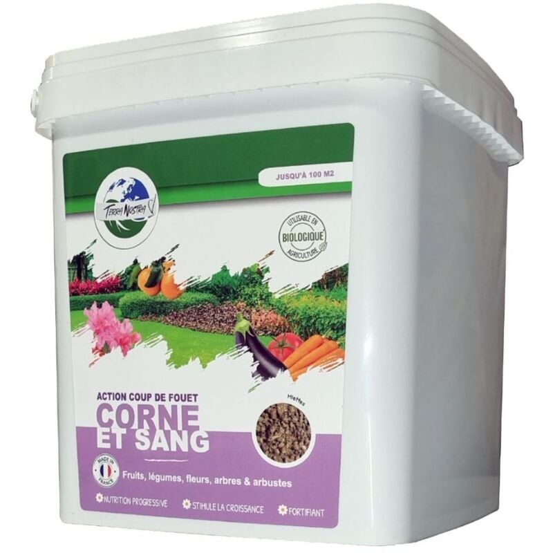 Terra Nostra - Corne et Sang - Engrais azoté - Coup de fouet - Prêt à l'emploi - 3 kg
