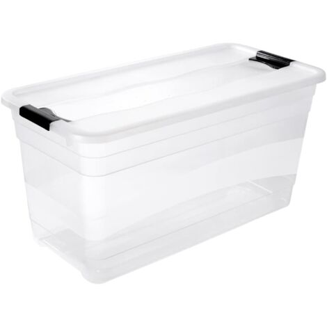 Cornelia Contenitori con Coperchio, PP, Natural Transparent, 79.5 x 39.5 x 40 cm