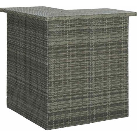 Corner Bar Table Grey 100x50x105 cm Poly Rattan vidaXL