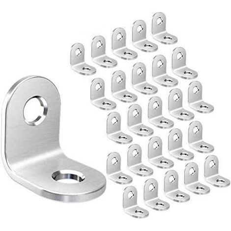 Corner Braces 50Pcs Stainless Steel Angle Bracket 90 Degree Right Angle Corner Bracket - 20mm x 20mm x 16mm L Shaped Furniture Fixing Corner Brace Joint Corner Connector