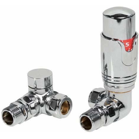 Corner Chrome Thermostatic Valve Set