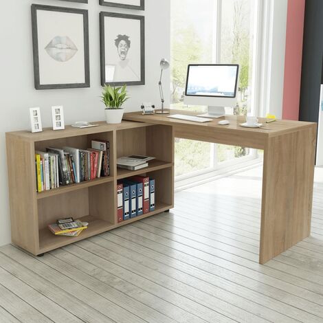 Corner Desk 4 Shelves Oak10006-Serial number