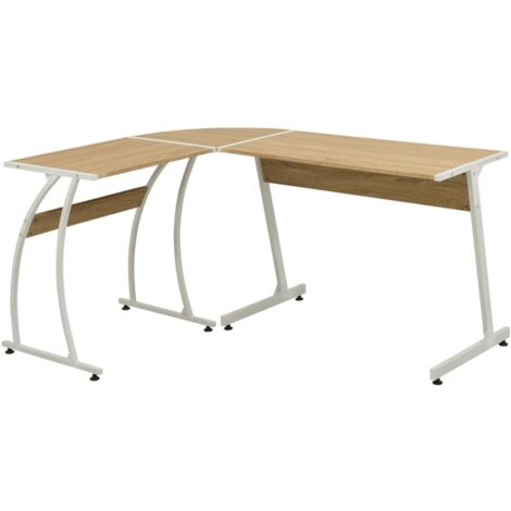 Corner Desk L-Shaped Oak vidaXL