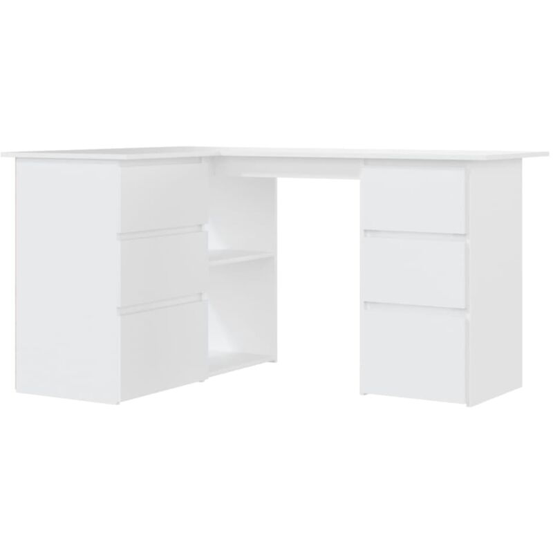 Corner Desk White 145x100x76 cm Chipboard