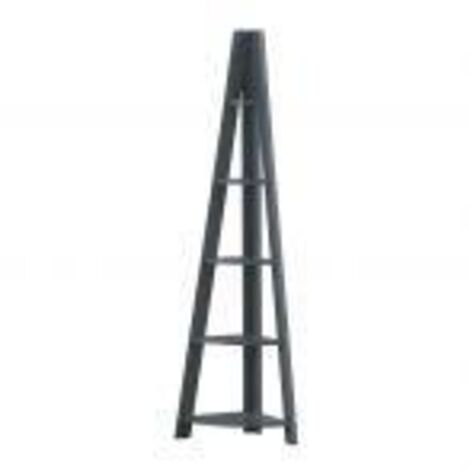 Corner Ladder Bookcase 5 Tier Space Saving Storage Shelving Unit - Dark Grey