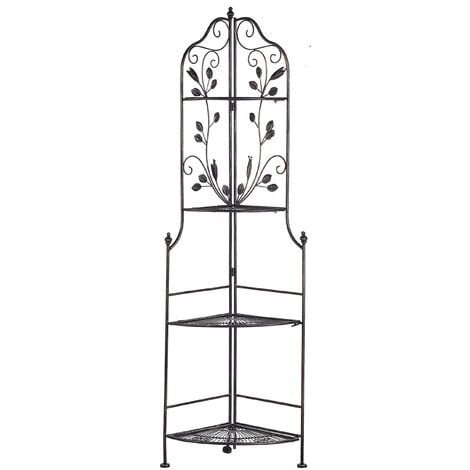 Corner Ladder Shelf Rustic Black Garden Indoor Outdoor Bathroom Siderno