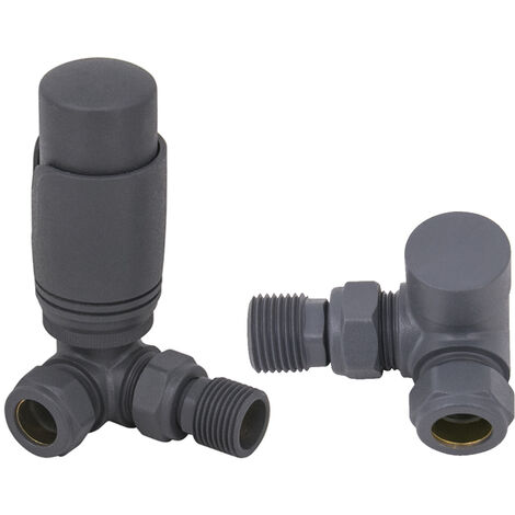 Corner Manual and Thermostatic Radiator Heated Towel Rail Valves Anthracite