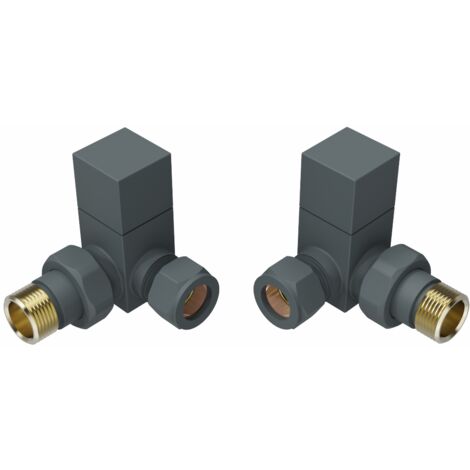 Corner Manual Square Valve for Bathroom Heated Towel Rail Radiator Anthracite