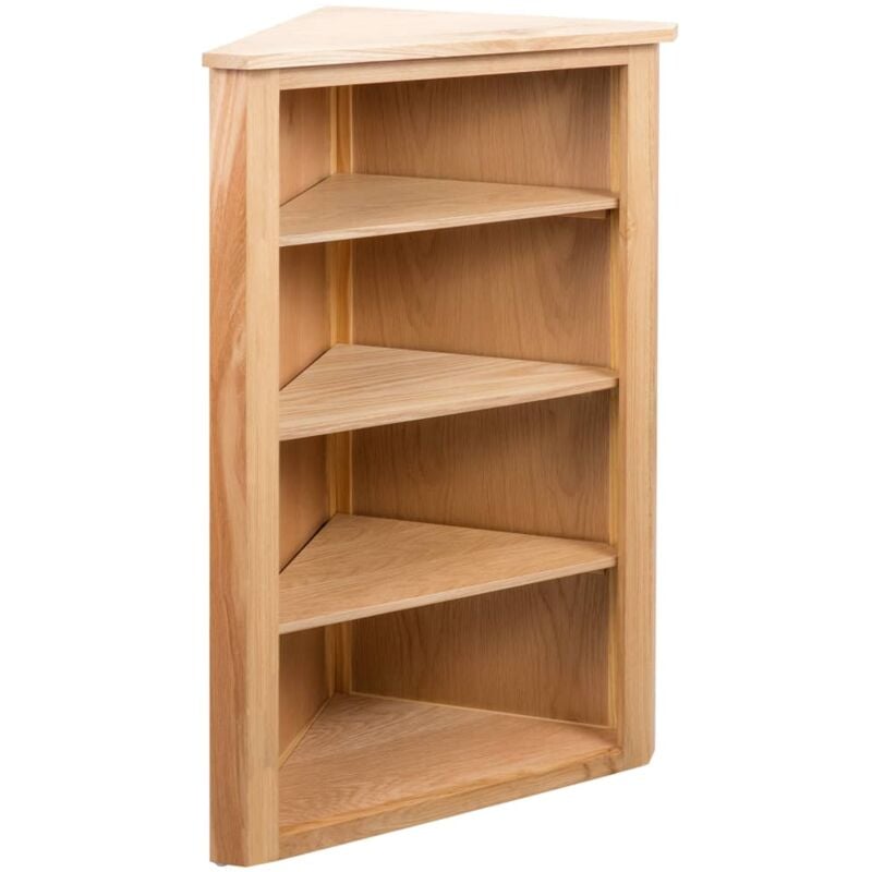 Corner Shelf 59x36x100 cm Solid Oak Wood vidaXL