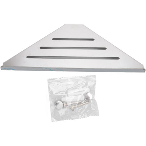 Corner Shower Shelf Triangular Shape Single Layer Punching Efficient Storage Casual Style Stainless Steel Shampoo Holder